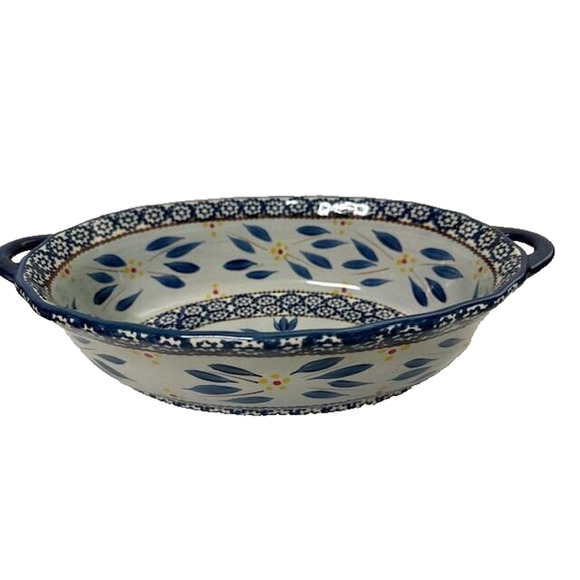 Temp-Tations Tara Old World blue oval Baking casserole serving dish 2.5 Qt - Picture 1 of 9